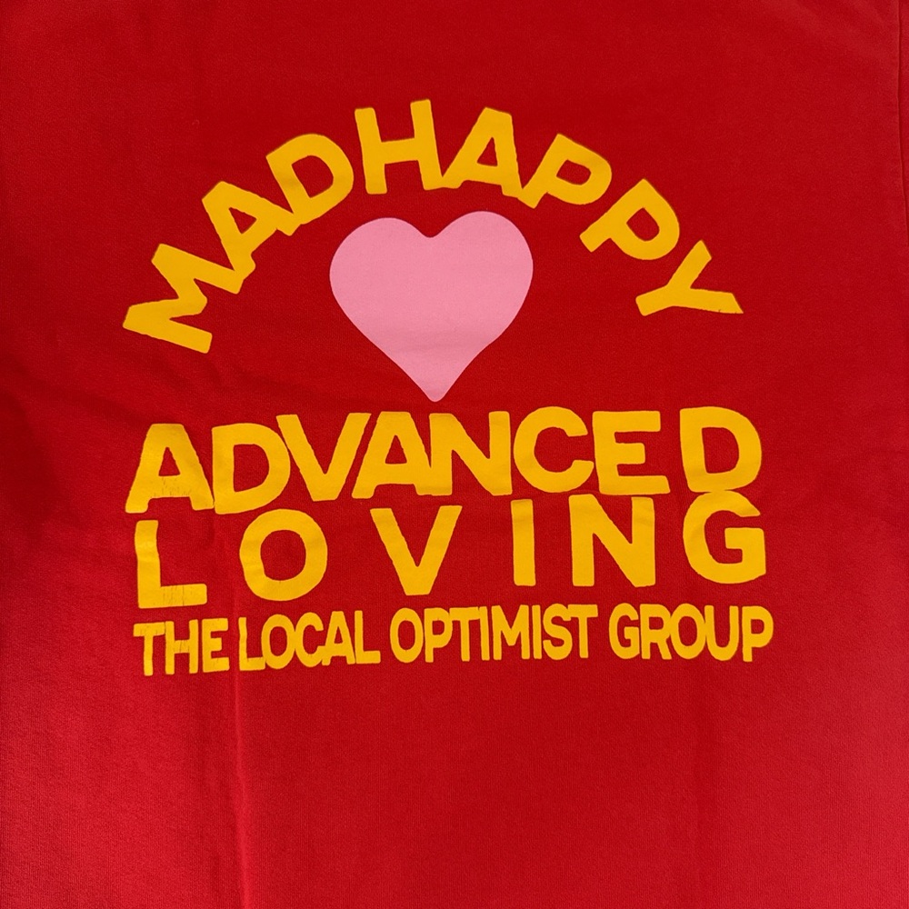 Madhappy Red sweatshirt with Yellow and Pink Graphics